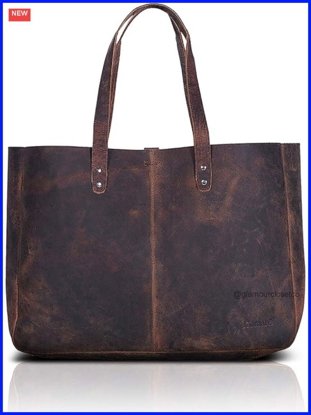 Full Grain Leather Tote Satchel Handbag Multipurpose Travel Bag
